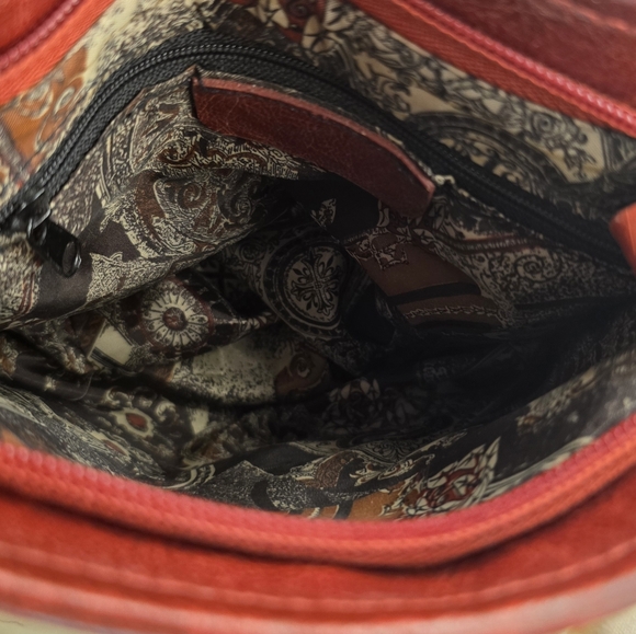 Brighton Style Red Leather Croc Print Purse Bag - Picture 6 of 11